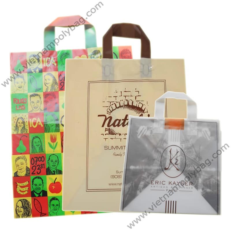 Soft loop handle plastic bag for shopping
